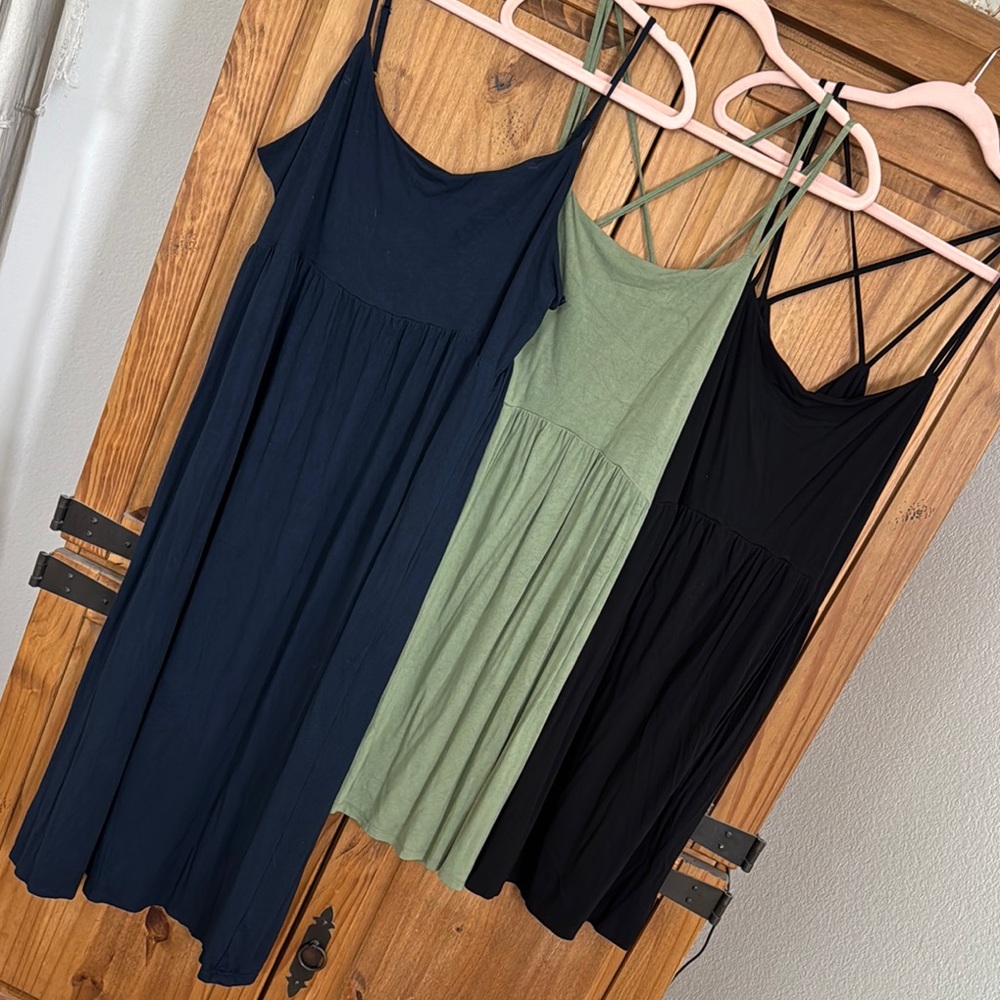(3) OLD NAVY sundresses Navy, Olive, and Black